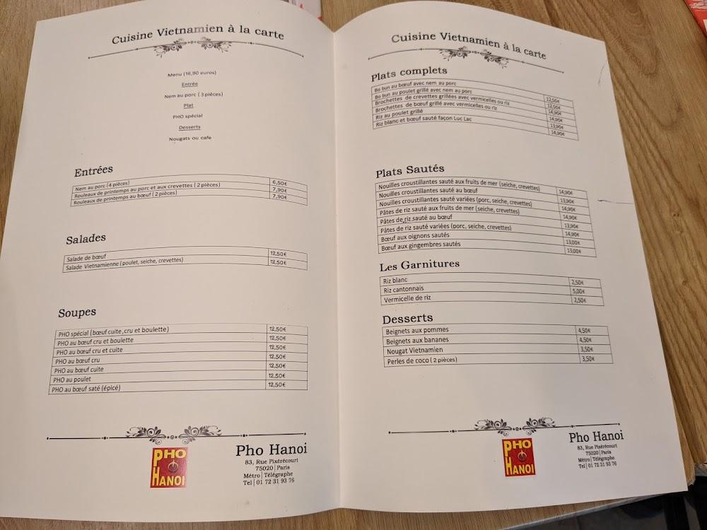 PHO HANOI PIXÉRÉCOURT - PARIS 20 - Menu Image 2